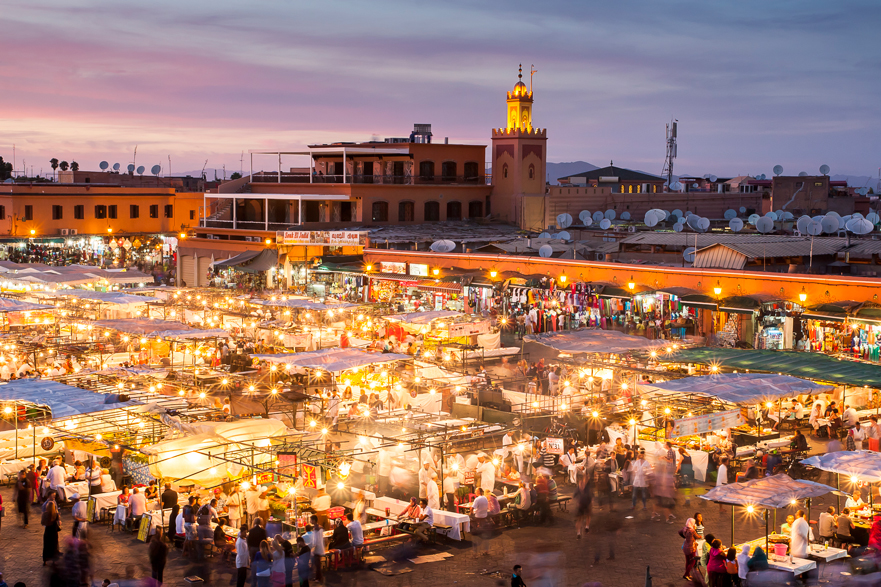 Vista de Marrakech en Marruecos