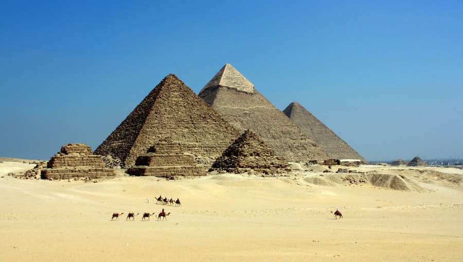 Vista de las pirámides de Egipto