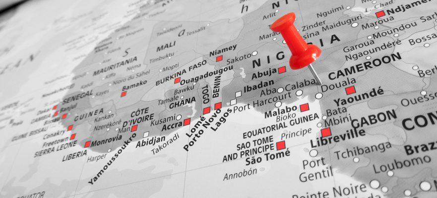 Mapa con la localización de Camerún