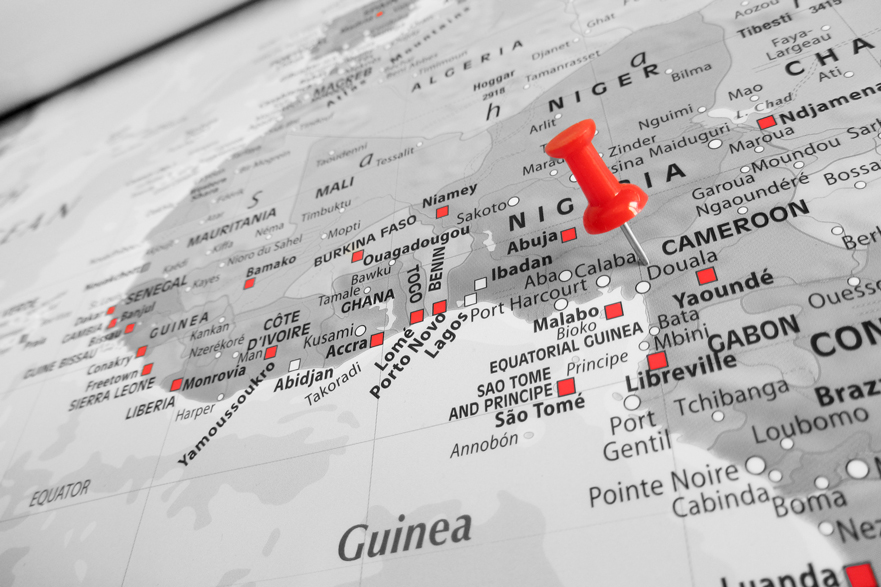 Mapa con la localización de Camerún