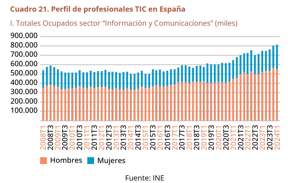 Perfil profesionales TIC en España